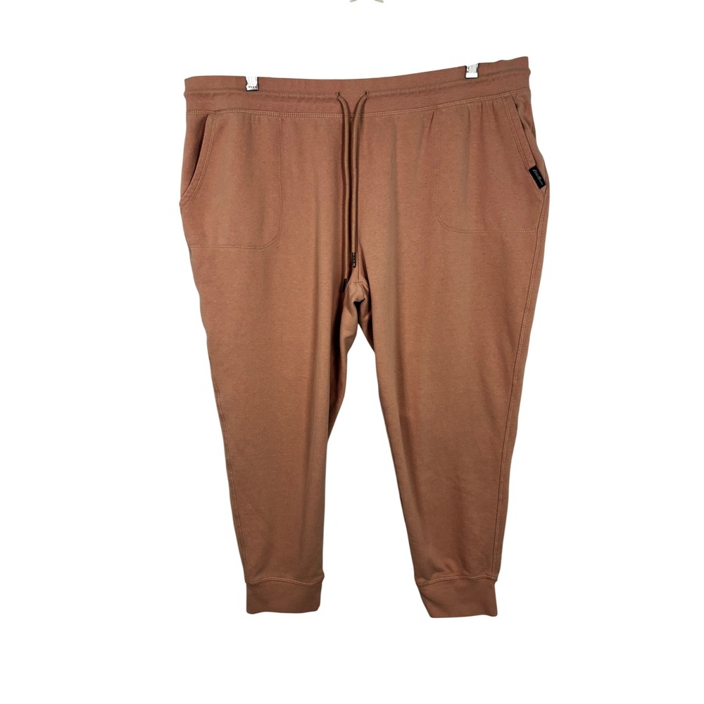 Eddie Bauer Womens 1X Joggers Dusty Rose Fleece Lined Drawstring Sweatpants